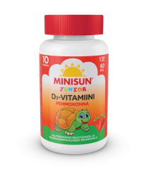 Minisun D-vitamiini Pehmokonna Mansikka 10 mikrog 60 purutabl